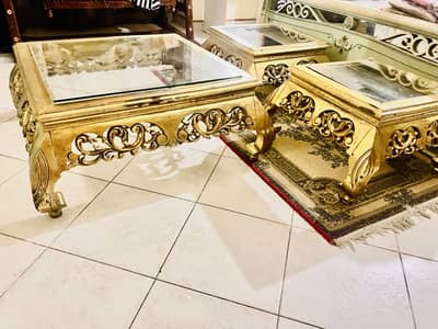 Wooden centre table set