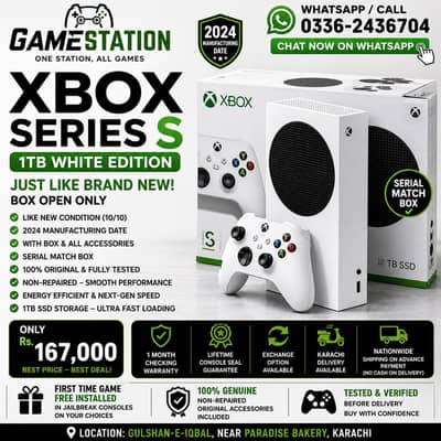 Xbox series s 1tb white like new with box