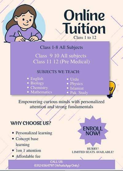 onine tutoring one on one attention