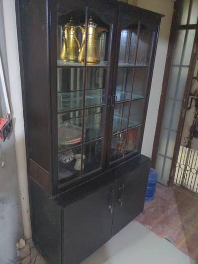 Elegant Wooden Display Cabinet / Crockery Showcase
