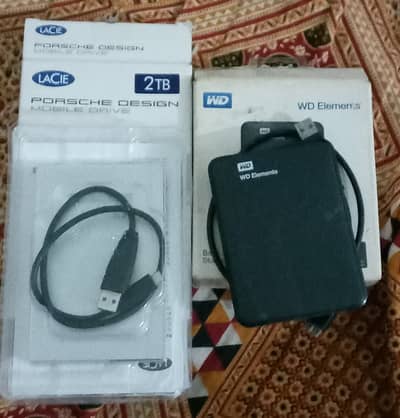 2TB Western Digital & Lacie Porsche External HDD for sale