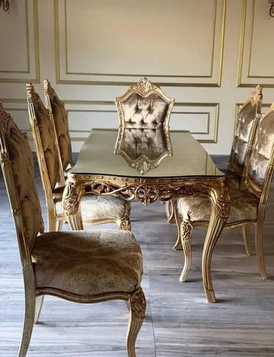 Dining table with six chairs