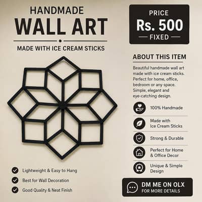 Handmade Ice Cream Stick Wall Art | Unique Home Decor