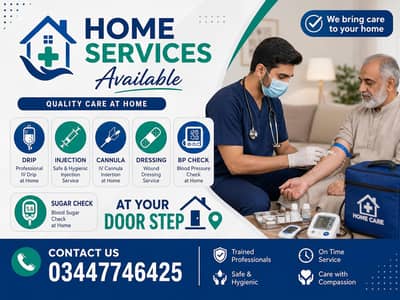 Home Nursing service available Drip injection Dressing