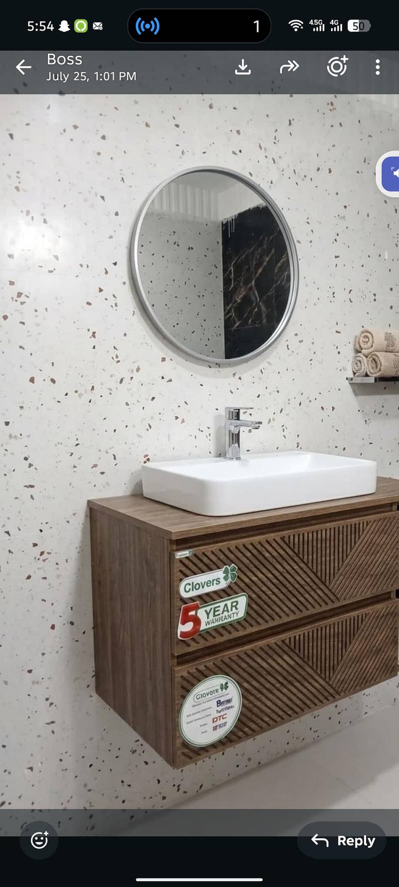 PVC vanity 18