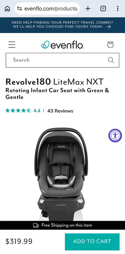 Baby Car Seat- Evenflo Brand