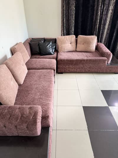 Seven seater ( L ) shaped sofa  in new condition very solid