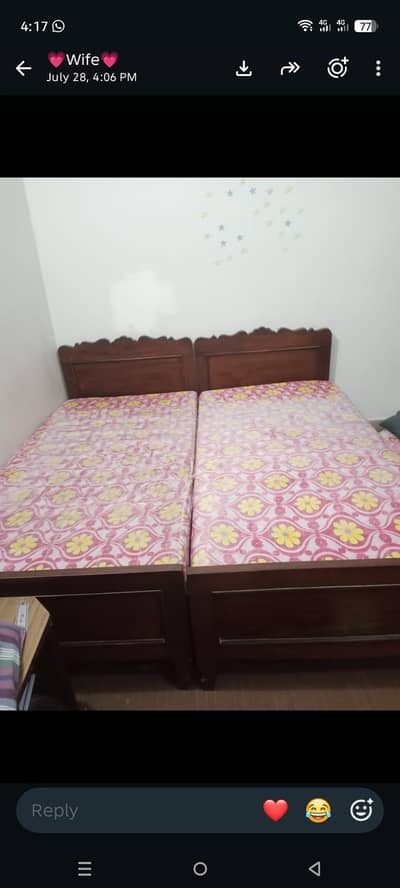 2 single Bed with mattress
