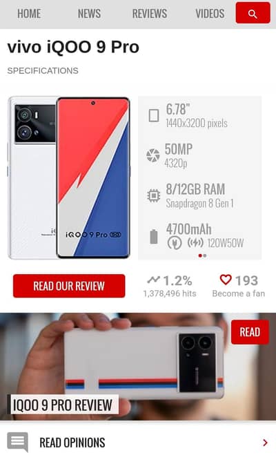 Vivo iQOO 9 Pro 12/256