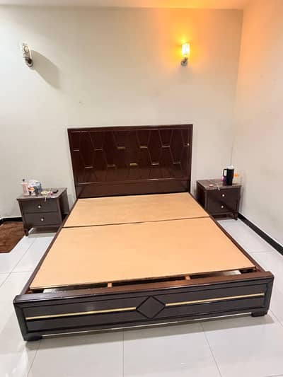 King Size Bed Set + Side tables - Solid Wood- Made on Order