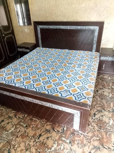 Double bed with side tables urgent sell