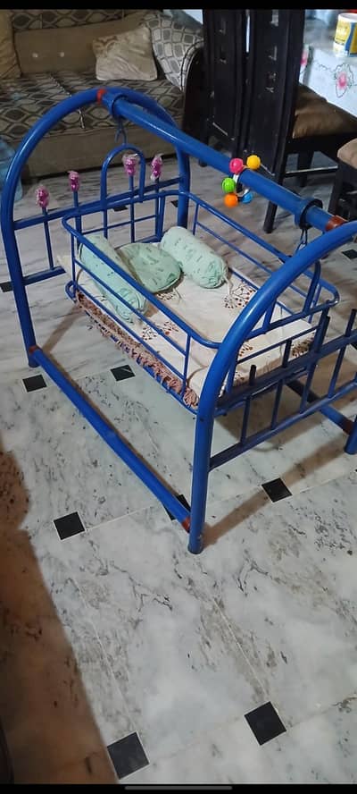 Blue,Baby Cot ,Metal Frame ,Reliable Quality ,In Excellent Condition