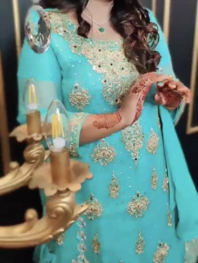 Aqua blue party wear