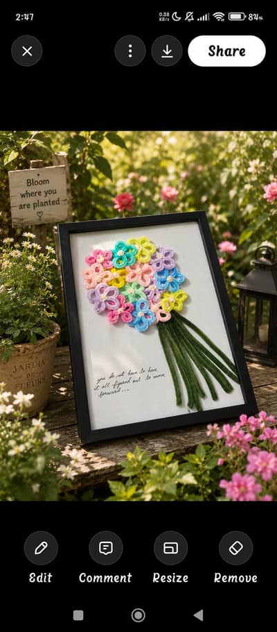 Petalicious Handmade flowers boquet frame