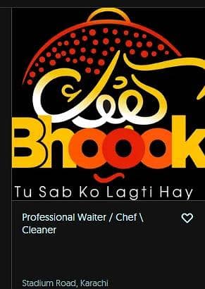 Chef Ki Zarorat hay + professional Waiter