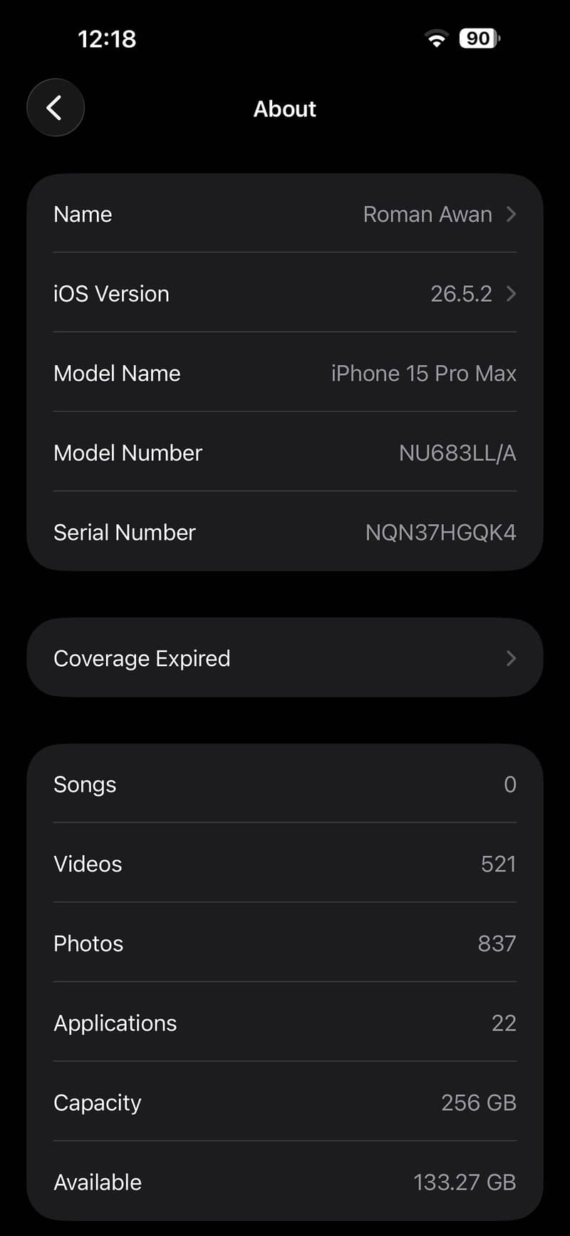 15 pro max 256gb jv 9