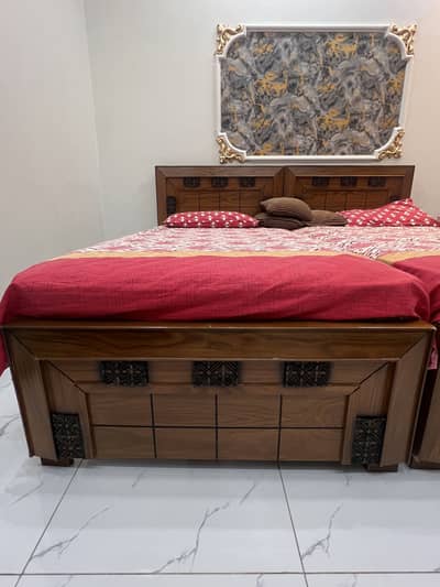 Two Single Bed with Spring Mattress