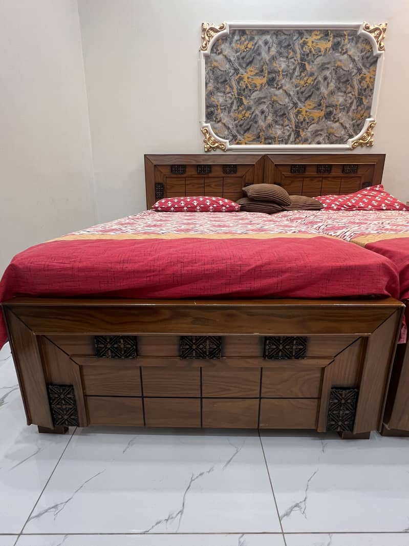Two Single Bed with Spring Mattress 0