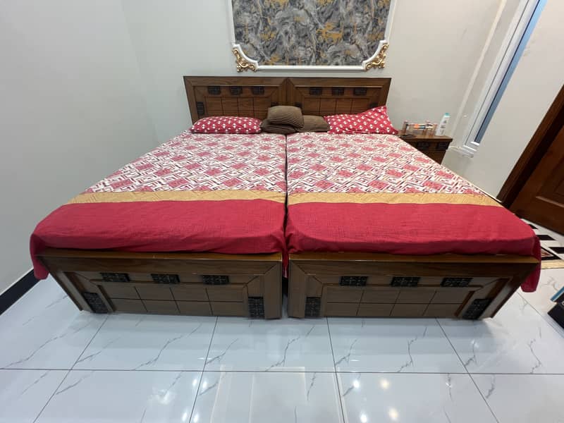 Two Single Bed with Spring Mattress 2