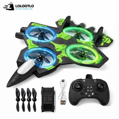 Remote Control Quadcopter Airplane Toy with LED Light Rings, 360° Flip