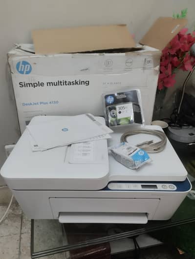 hp deskjet plus 4130 colour printer scanner copier wifi