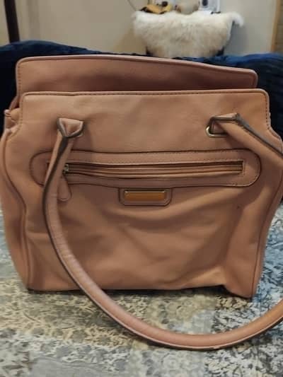 Peach Satchel Handbag with Crossbody Strap – Brand New