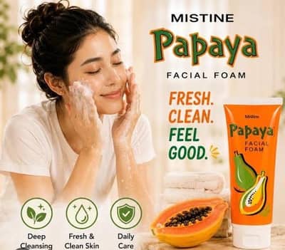 New Mistine Papaya Facial Foam - 100ml | Deep Cleansing Face Wash