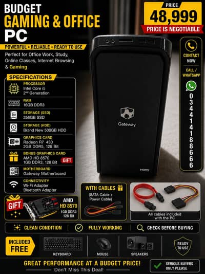 Budget PC | 16gb Ram | 256gb SSD | Gift  | Negotiable Price