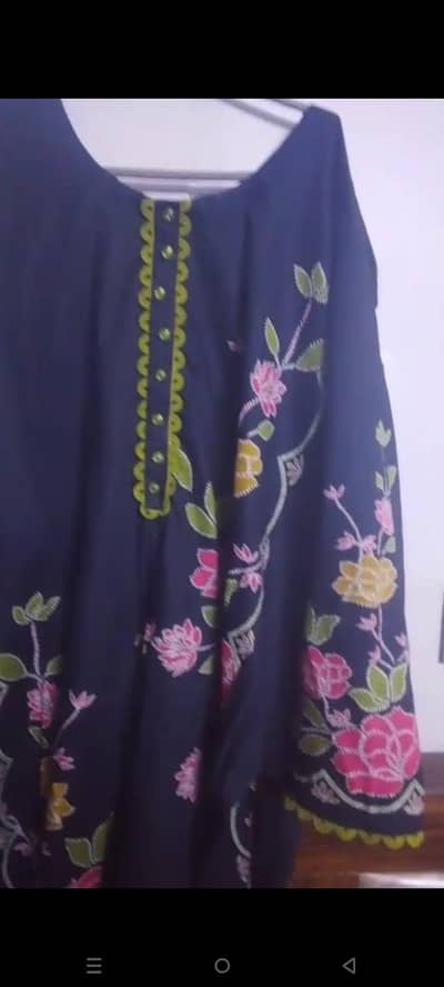 three piece lawn stitched suit size large full lace detailing