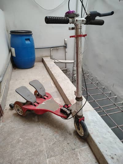 Step-and-Go Dual Pedal Kids Scooter with Handbrake & Bell.