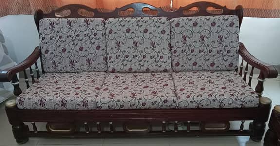 wooden sofa set with cushion