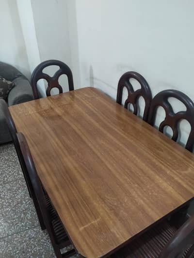 6 Seater wooden dining Table set - Good condition