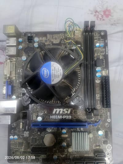 MSI H81M-P33 + Intel Core i5-4570 (4th Gen) + Fan Combo