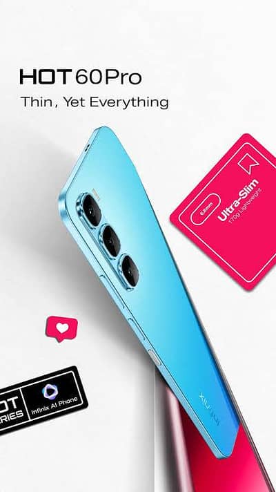 Infinix hot 60 pro 8+8/128 8 month warranty box charger کونا ڈیمیج ھے