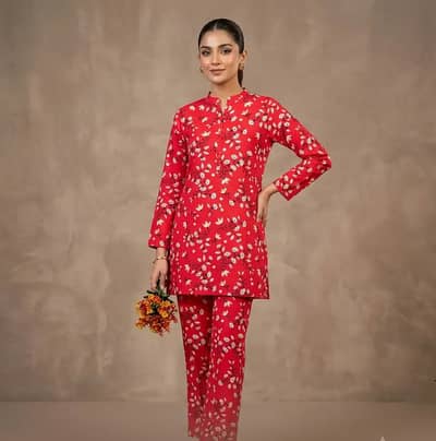 Printed Polo Cotton Unstitched Suit – 2 Piece Fabric