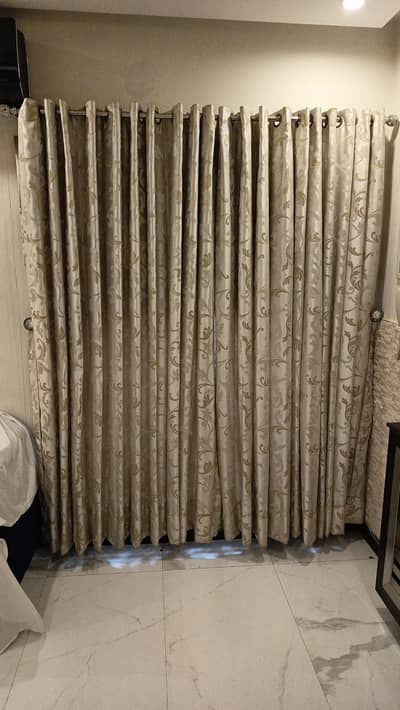 SILKy  cotton Curtain off white with lining on back side