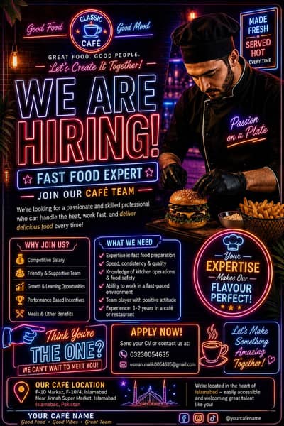 “FAST FOOD EXPERT WANTED — MASTER THE HEAT, OWN THE FLAVOUR!”