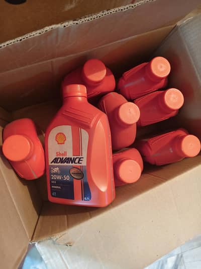 8 boxes shell advance 20W-50 motorcycle oil