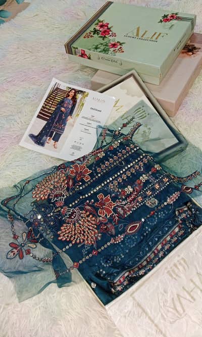 Lawn unstitched three piece with embroidery dupatta. . .