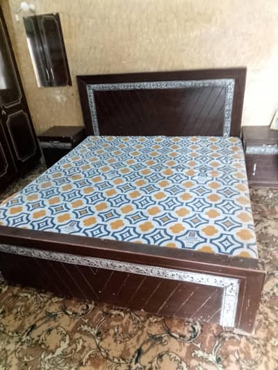 Double bed with side tables urgent sell