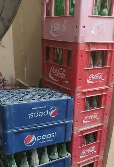 Empty Bottle with  plastic crate