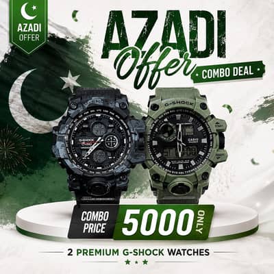 Casio G-shock Watch Green and Balck Combo offer water resistance