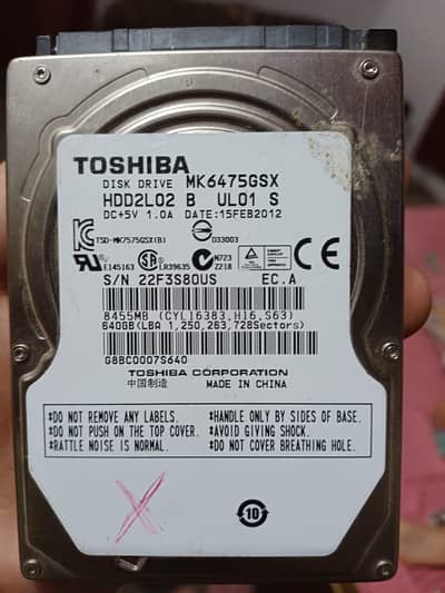 TOSHIBA Hard Drive 640GB