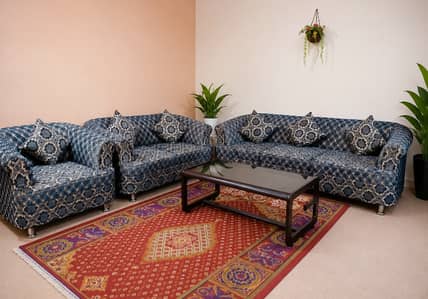 Luxury 6-Seater Sofa Set with Center Table | 3 Sofas for Urgent Sale