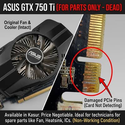 ASUS GTX 750 Ti Graphics Card- For Repair / Spare Parts