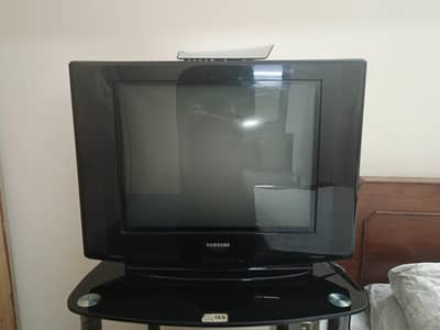 Samsung Tv with Glass Trolley