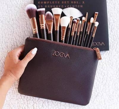 15 Pcs Zoeva Makeup Brush Set with Travel Clutch - Free Delivery