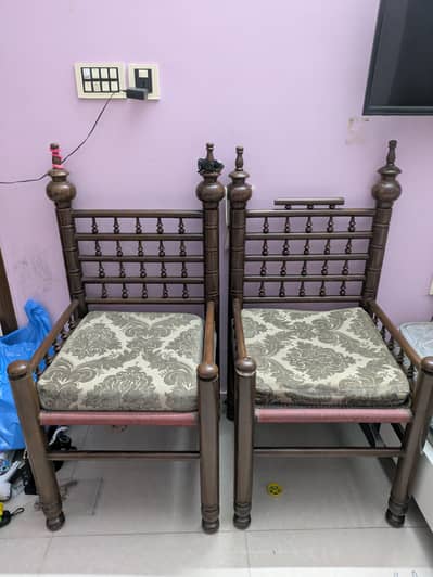 Traditional Chinioti Or Sindhi-style Wooden Chairs