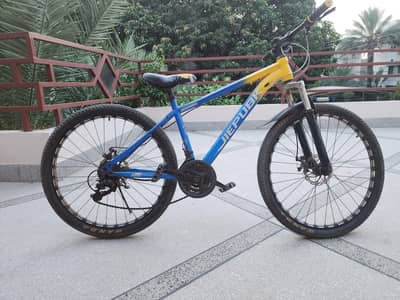 Jie pubk blue and yellow sporty design bicycle