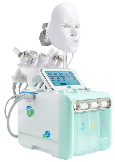 Professional 6-in-1 Hydrofacial Machine with LED Mask, RF, Ultrasound